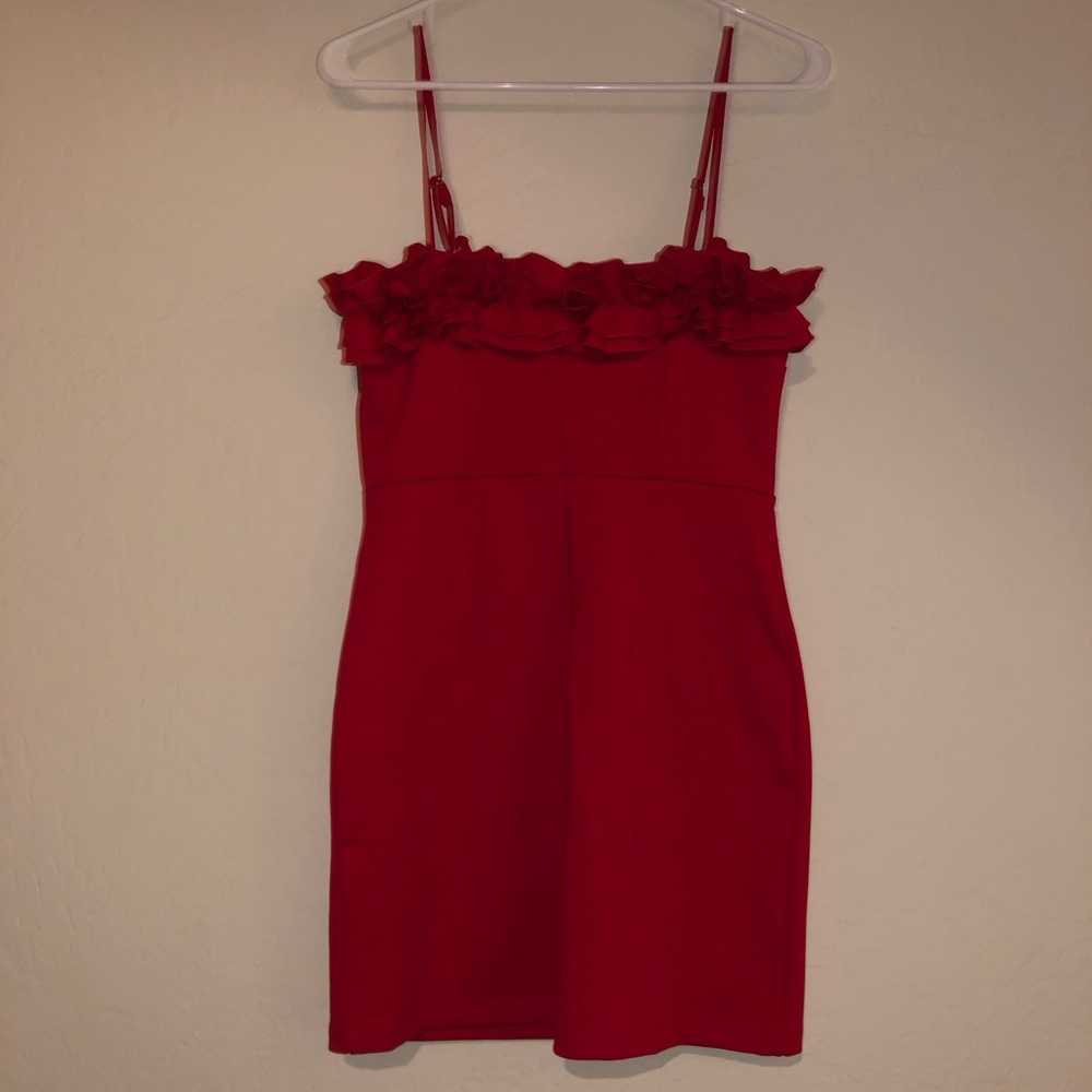 Red Ruffle Dress - Picture 5 of 7